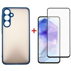 Комплект для Samsung Galaxy A55 5G панель + скло DENGOS (Blue) (DG-KM-93)