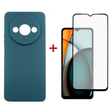 Комплект для Xiaomi Redmi A3 панель + скло DENGOS (Green) (DG-KM-90)