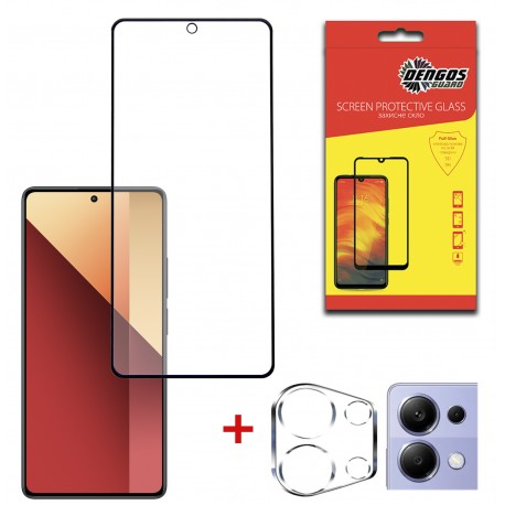 Комплект захисного скла DENGOS для екрану та блоку камер Xiaomi Redmi Note 13 Pro 4G (DG-TGSCP-03)