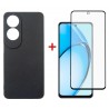 Комплект для Oppo A60 панель Carbon + скло DENGOS (Black) (DG-KM-103)
