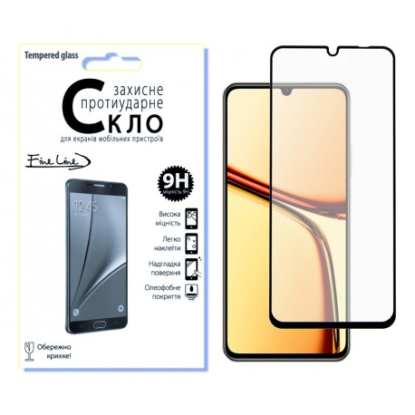 Защитное стекло Fine Line Full Glue для Realme C61 (Black)