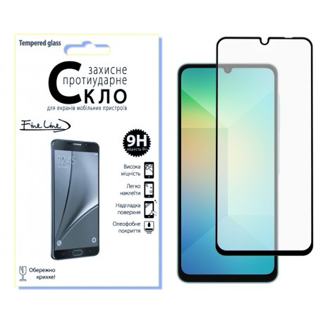 Захисне скло Fine Line Full Glue для Samsung Galaxy A06 (Black)