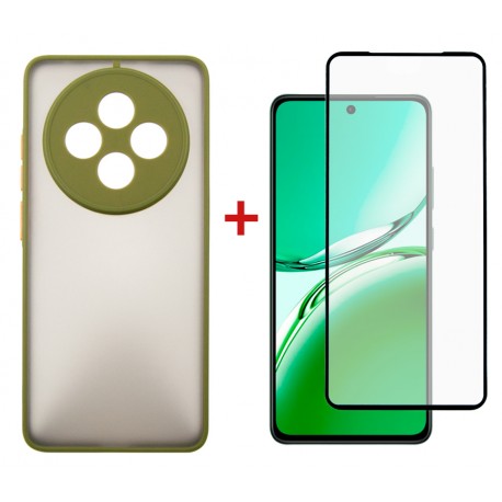 Комплект для Oppo Reno 12 F/FS панель Matte + скло DENGOS (Olime green) (DG-KM-110)