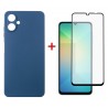 Комплект для Samsung Galaxy A06 панель Carbon + скло DENGOS (Blue) (DG-KM-114)