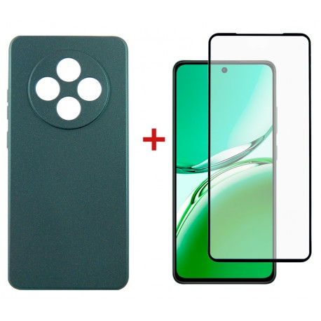 Комплект для OPPO Reno 12F/FS панель Soft + скло DENGOS (Green) (DG-KM-115)