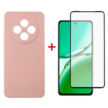 Комплект для OPPO Reno 12F/FS панель Soft + скло DENGOS (Pink) (DG-KM-116)