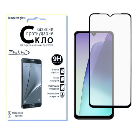 Защитное стекло Fine Line Full Glue для Xiaomi Redmi 14C (Black)