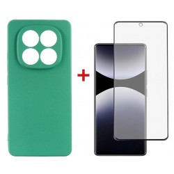 Комплект для Xiaomi Redmi Note 14 Pro панель Soft + скло DENGOS (Mint) (DG-KM-132)