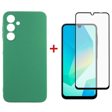 Комплект для Samsung Galaxy A16 панель Soft + скло DENGOS (Mint) (DG-KM-134)