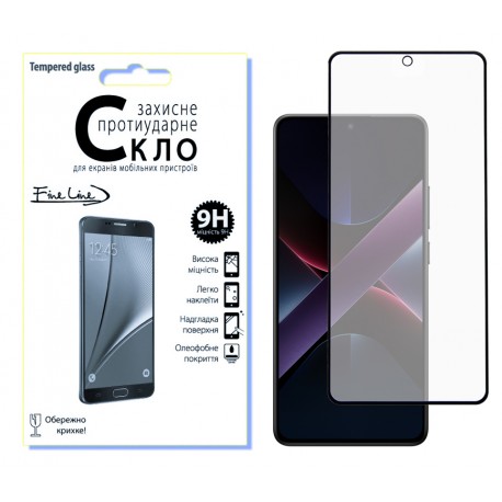 Захисне скло Fine Line Full Glue для POCO X7 Pro (Black)