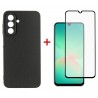 Комплект для Samsung Galaxy A26 панель Carbon + скло DENGOS (Black) (DG-KM-137)