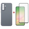 Комплект для Samsung Galaxy A56 панель Carbon + скло DENGOS (Grey) (DG-KM-138)