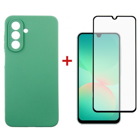 Комплект для Samsung Galaxy A26 панель Soft + скло DENGOS (Mint) (DG-KM-139)
