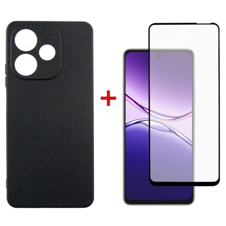 Комплект для Oppo A5 Pro панель Carbon + скло DENGOS (Black) (DG-KM-150)