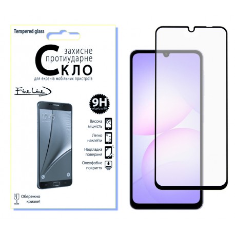 Захисне скло Fine Line Full Glue для Samsung Galaxy A07 (Black)