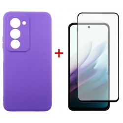 Комплект для Xiaomi Redmi 15 4G панель Carbon + скло DENGOS (Purple) (DG-KM-164)