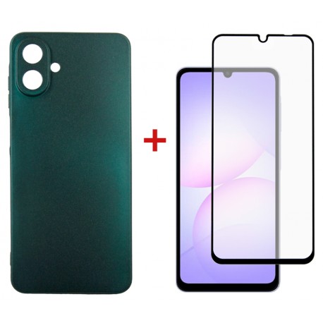 Комплект для Samsung Galaxy A07 панель Soft + скло DENGOS (Green) (DG-KM-166)