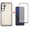 Комплект для Samsung Galaxy S25 FE панель Matte + скло DENGOS (Black) (DG-KM-168)