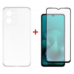 Комплект для Motorola G06 панель TPU + скло DENGOS (Clear) (DG-KM-169)