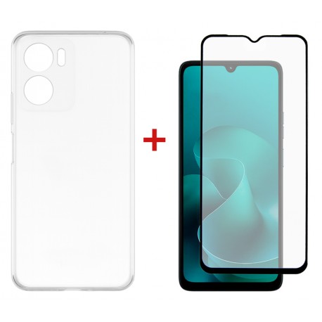 Комплект для Motorola G06 панель TPU + скло DENGOS (Clear) (DG-KM-169)