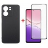Комплект для Oppo A5x панель Carbon + скло DENGOS (Black) (DG-KM-175)