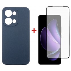 Комплект для Oppo Reno13 5G панель Carbon + скло DENGOS (Blue) (DG-KM-177)