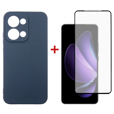 Комплект для Oppo Reno13 5G панель Carbon + скло DENGOS (Blue) (DG-KM-177)