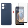 Комплект для Motorola G05 панель Carbon + скло DENGOS (Blue) (DG-KM-179)