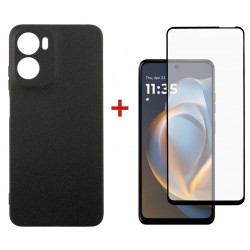 Комплект для Motorola G05 панель Carbon + скло DENGOS (Black) (DG-KM-178)