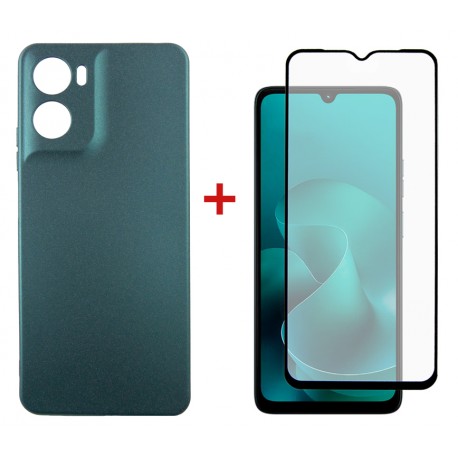 Комплект для Motorola G06 панель Soft + скло DENGOS (Green) (DG-KM-180)