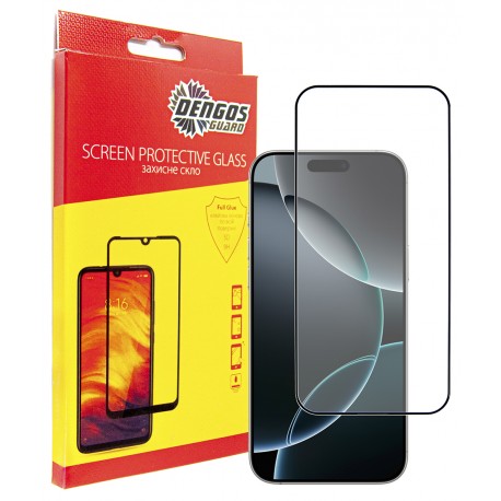 Защитное стекло DENGOS Full Glue для iPhone 16 Pro (black)