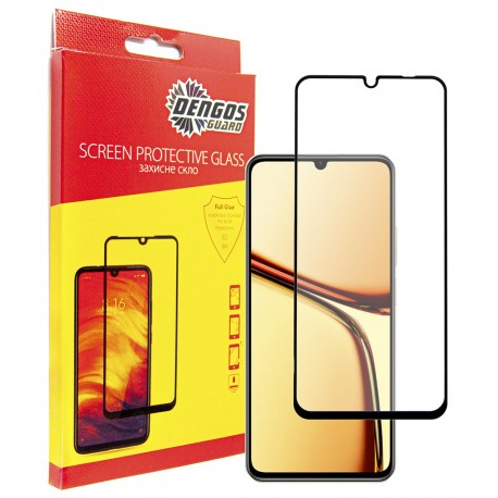 Захисне скло DENGOS Full Glue для Realme C61 (black)