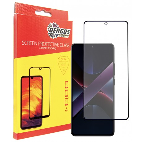Защитное стекло DENGOS Full Glue для Poco X7 Pro (black)