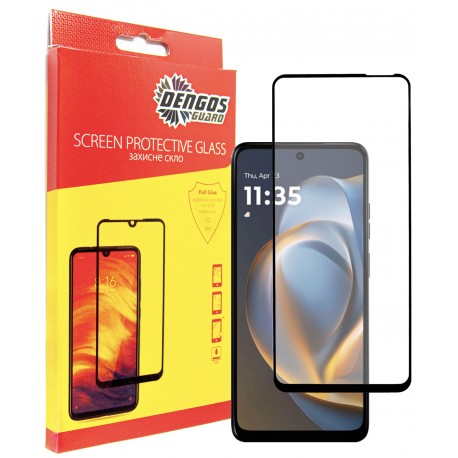 Защитное стекло DENGOS Full Glue для Motorola G05 (black)