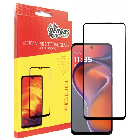 Захисне скло DENGOS Full Glue для Motorola G15/G15 Power (black)
