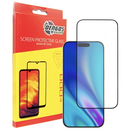 Защитное стекло DENGOS Full Glue для iPhone 17 Pro (black)
