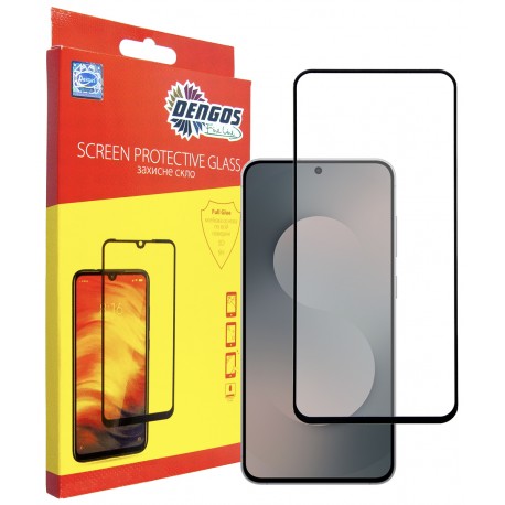 Захисне скло DENGOS Full Glue для Samsung Galaxy S25 FE (black)