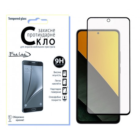 Защитное стекло Fine Line Full Glue для Poco M7 Pro 5G (Black)
