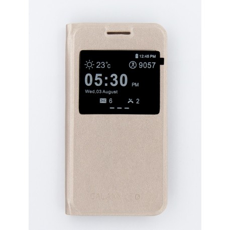 Чехол-книжка FINE LINE для Samsung Galaxy J3 2016 (J320) золотистый