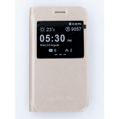 Чохол-книжка FINE LINE (Flipp-Book Call ID) для Samsung Galaxy J1 2016 (J120), золотистий