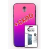Комплект панель FINE LINE "Mirror" для Samsung Galaxy J7 2017 (J730) pink+Защитное стекло для Samsung Galaxy J7 2017