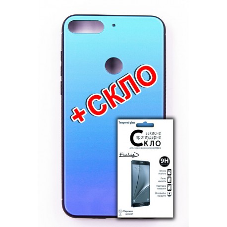 Чохол-панель FINE LINE (Back Cover) "Mirror" для Huawei Y7 Prime 2018, (Lighting Blue)