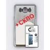 Комплект Чехол "FINE LINE" (накладка) под метал для SAMSUNG J510 (silver), Защитное стекло для SAMSUNG J510