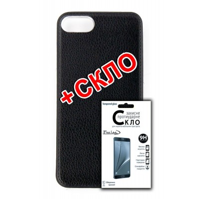 Комплект панель FINE LINE (Back Cover) для iPhone 7/8 (black), Защитное стекло для iPhone 7/8