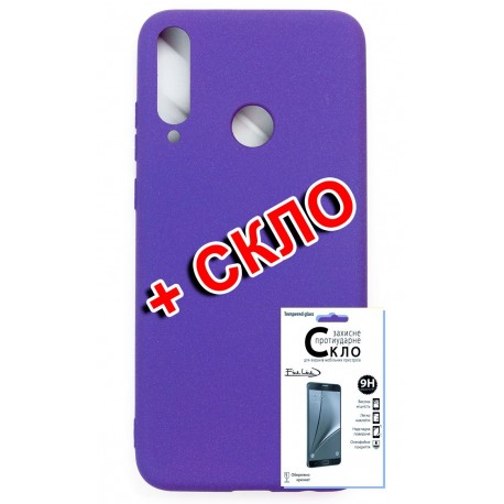 Комплект Fine Line для Huawei Y6p панель + скло захисне Carbon (Purple) (FL-KM-173)
