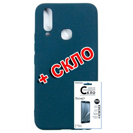 Комплект Fine Line для Vivo Y15 панель + стекло защитное Carbon (Blue) (FL-KM-174)