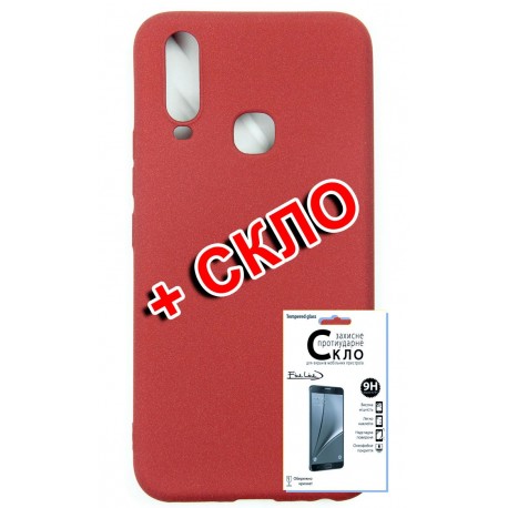 Комплект Fine Line для Vivo Y15 панель + стекло защитное Carbon (Red) (FL-KM-175)