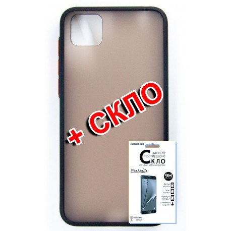 Комплект Fine Line для Huawei Y5P панель + скло захисне матове (Black) (FL-KM-186)