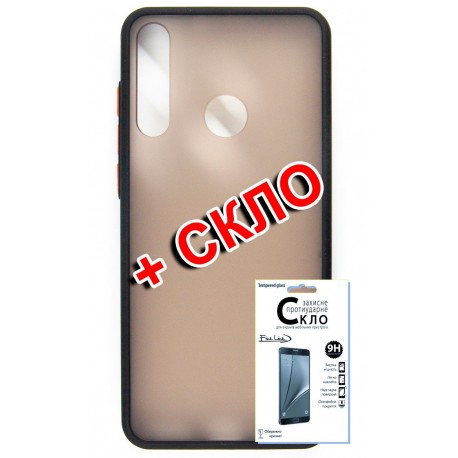 Комплект Fine Line для Huawei Y6P панель + скло захисне матове (Black) (FL-KM-188)