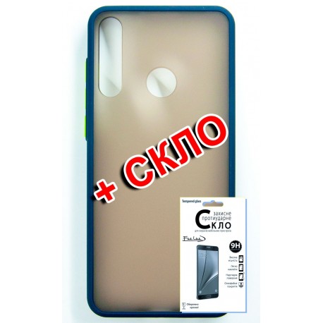 Комплект Fine Line для Huawei Y6P панель + стекло защитное матовое (Blue) (FL-KM-189)